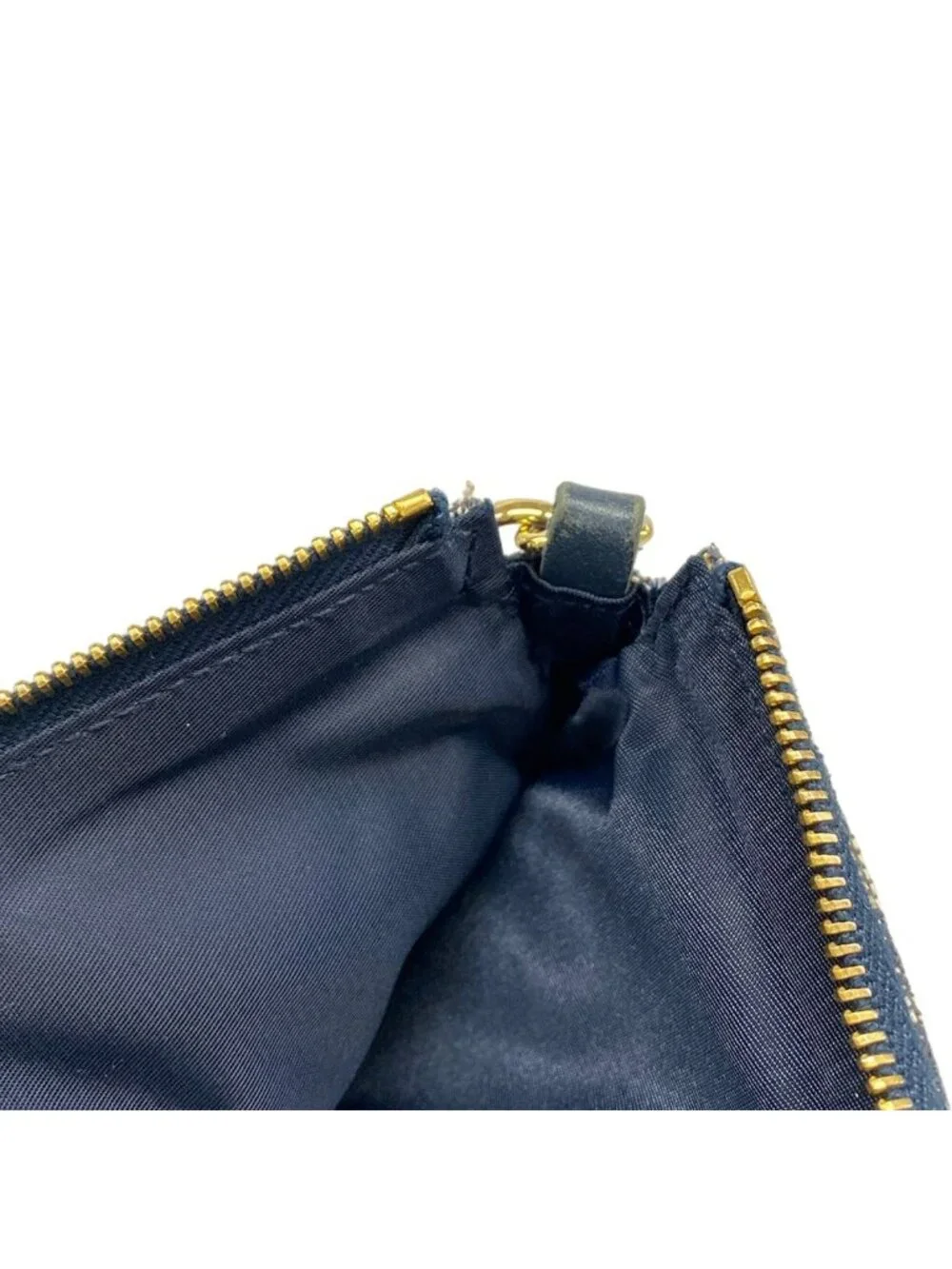 Dior Handbag Saddle Pouch Navy Ivory Leather